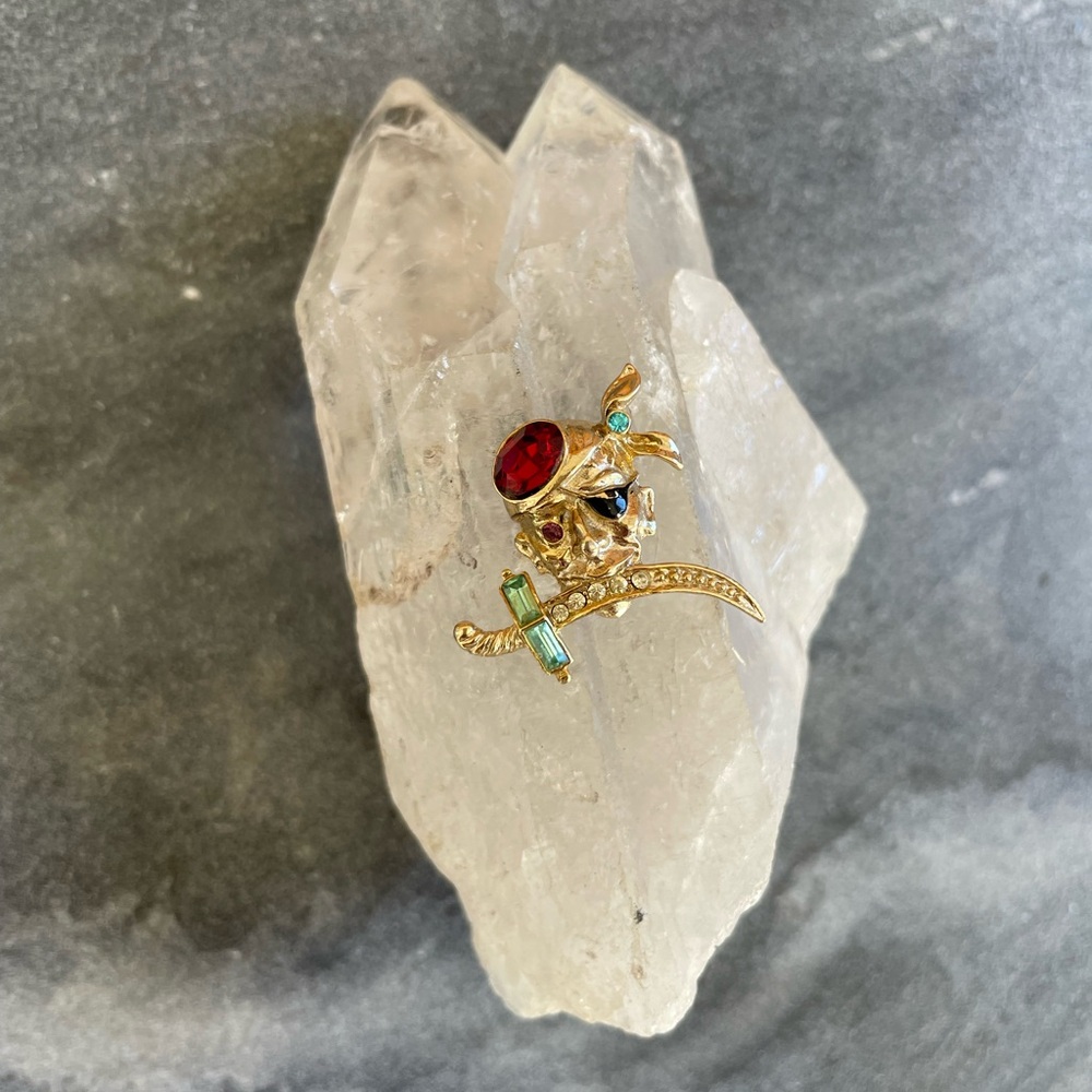 Vintage Coro Pirate Crystal Scatter Pin Brooch - Picture 3 of 16
